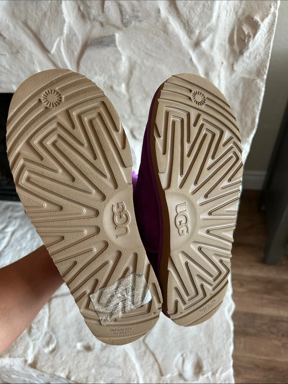 UGG Kids Vibrant Purple Shearling Boots with Multicolor Bow